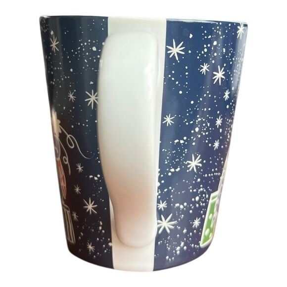 Vera Bradley Holiday Owls Ceramic 12oz Blue Coffee Cup Mug EUC - Picture 4 of 6